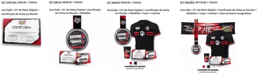 flamengo kits corrida virtual 2020