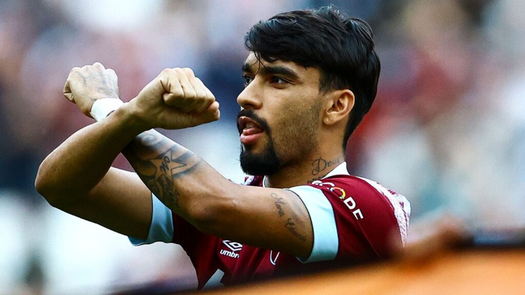 Lucas Paquetá comemora gol pelo West Ham