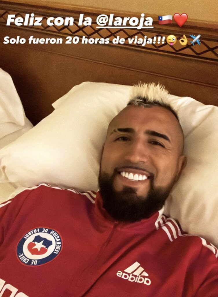 Arturo Vidal, do Flamengo, no hotel que a seleção do Chile está concentrada