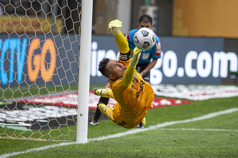 Diego Alves na final da Supercopa 2021. Foto: Alexandre Vidal / Flamengo