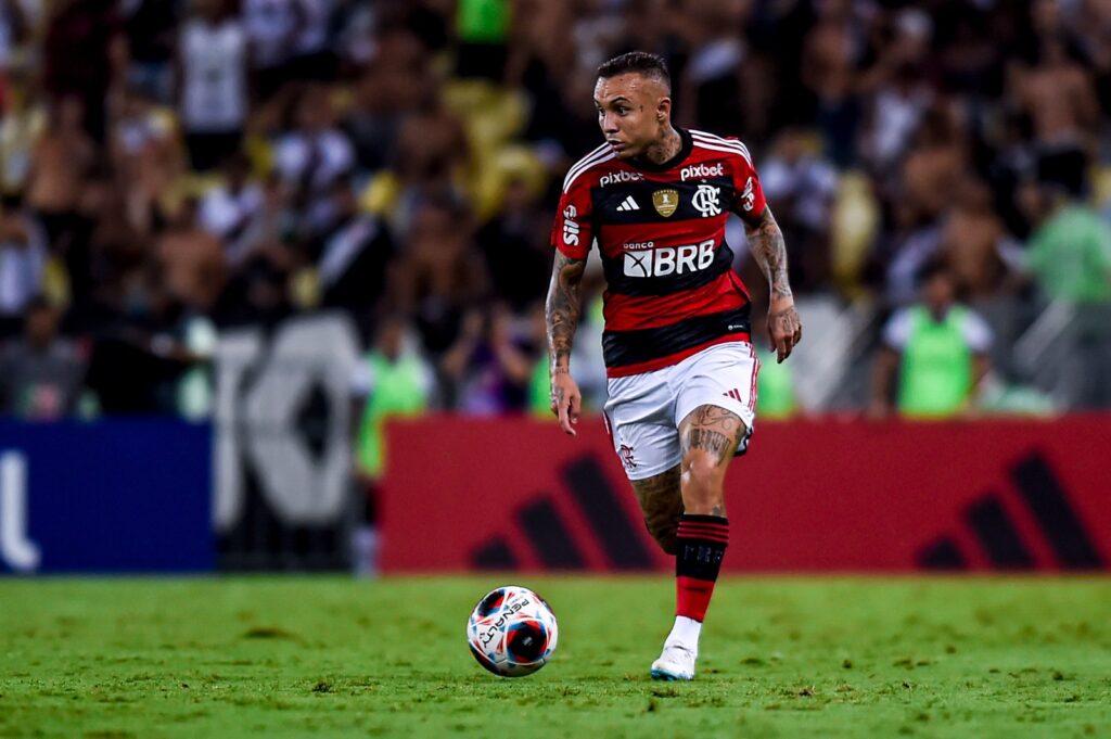 Cebolinha em jogo do Flamengo; jogador marcou único gol do Flamengo no jogo contra o Fluminense na Taça Guanabara