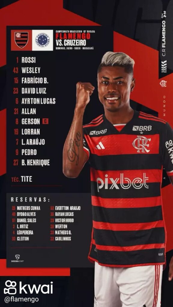 Escalação Flamengo x Cruzeiro