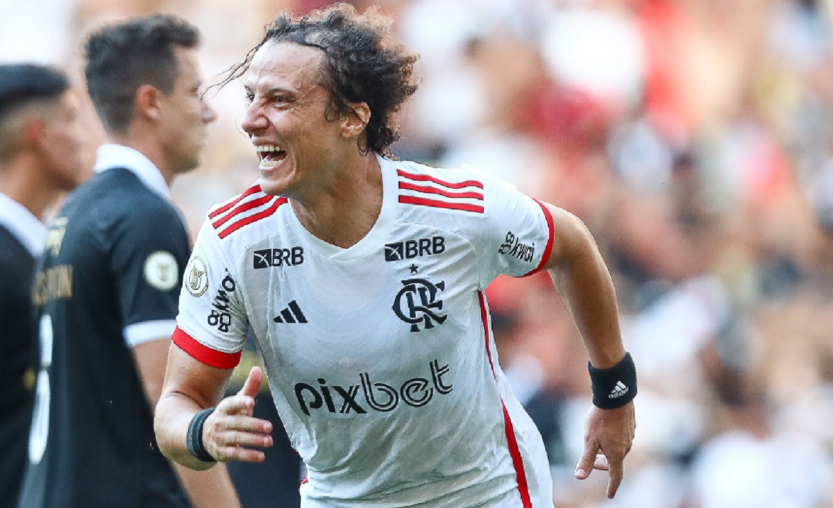 david luiz comemora gol pelo flamengo