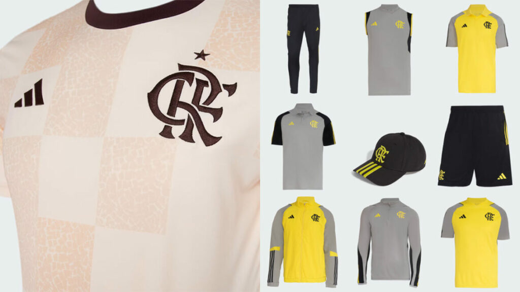 Uniforme pré-jogo e de treino do Flamengo em 2024