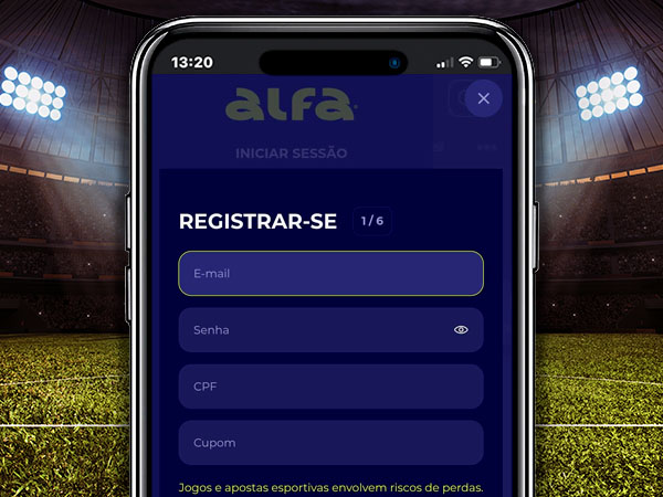 Página de registro na Alfa Bet.