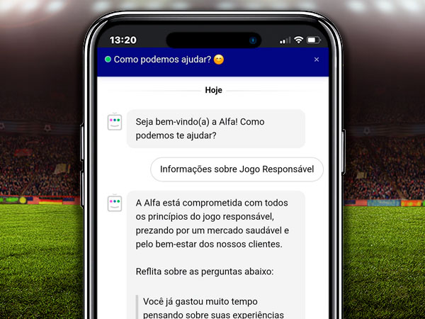 Testando o chat ao vivo da Alfa bet.