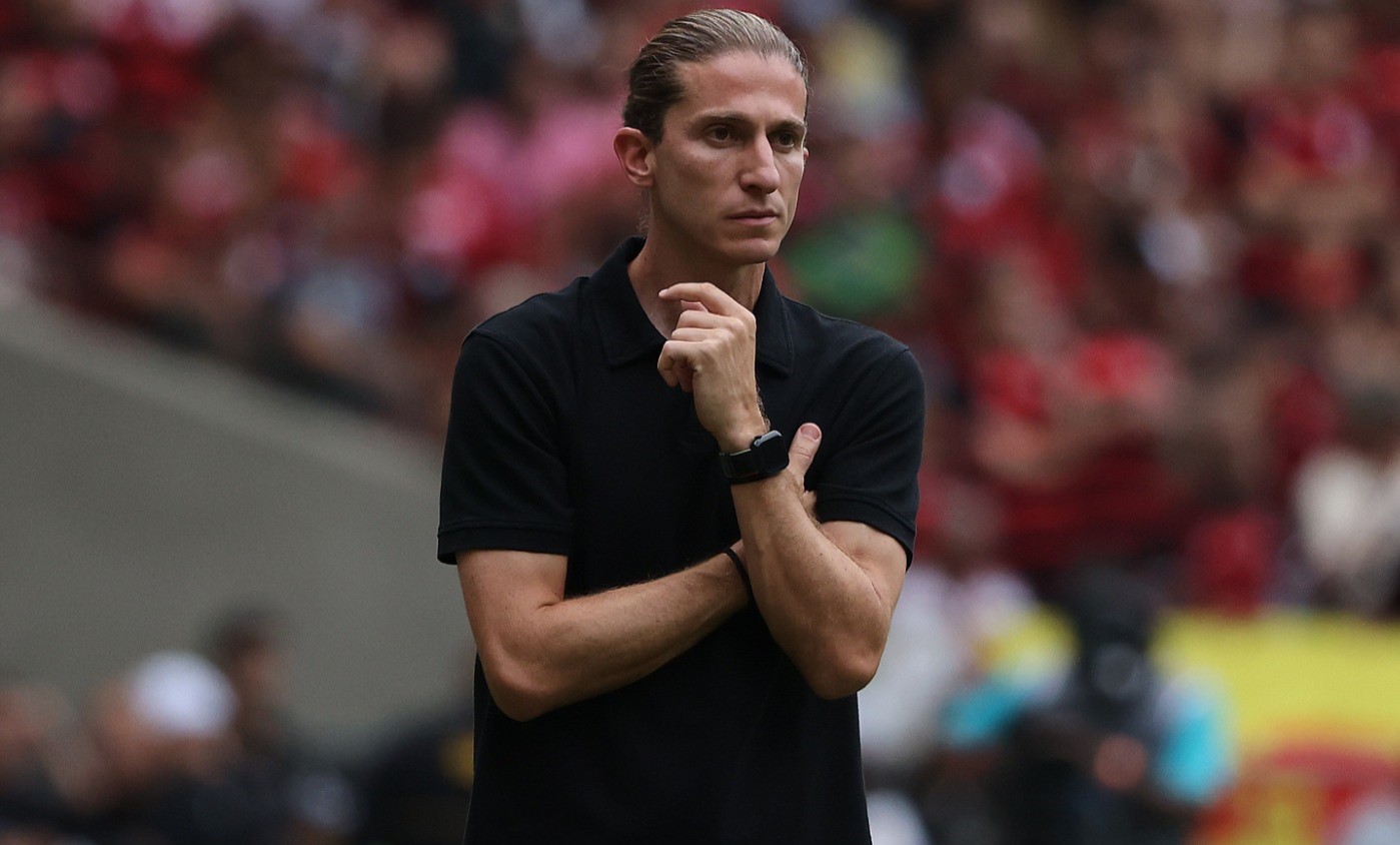 Filipe Luís durante jogo do Flamengo