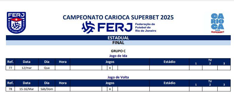 Datas finais Carioca