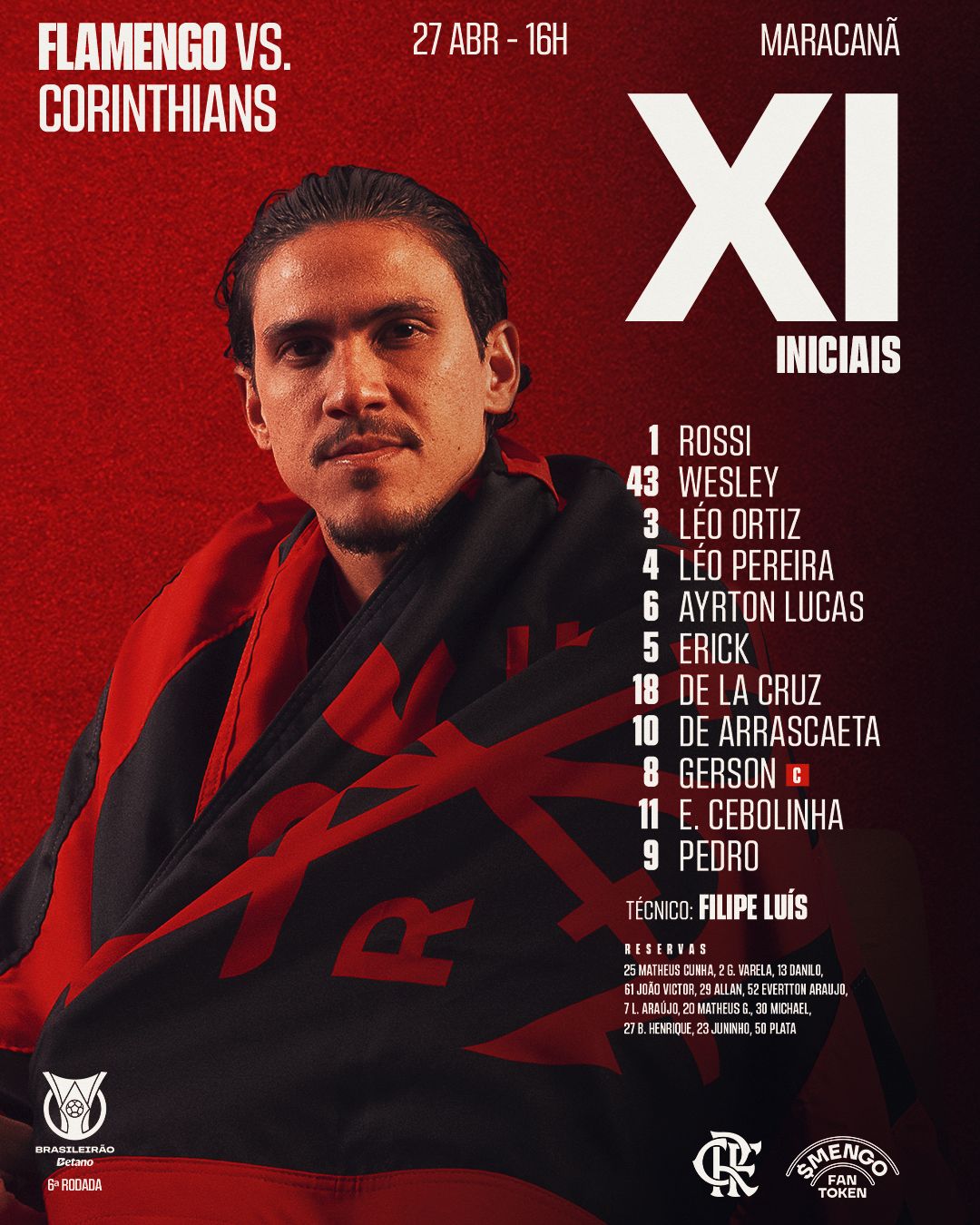 Escalação Flamengo.