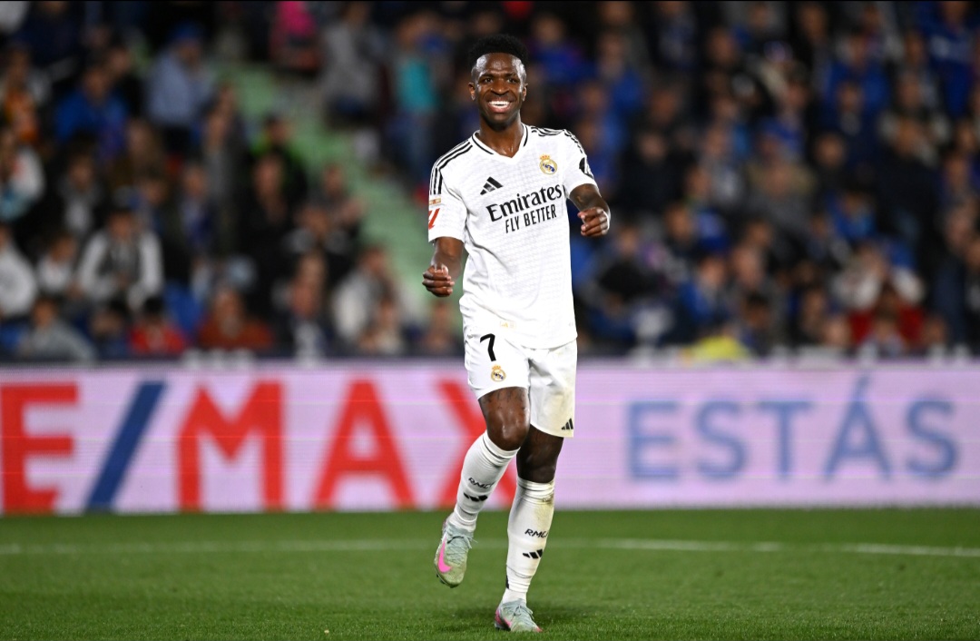 Vini Jr durante Getafe x Real Madrid