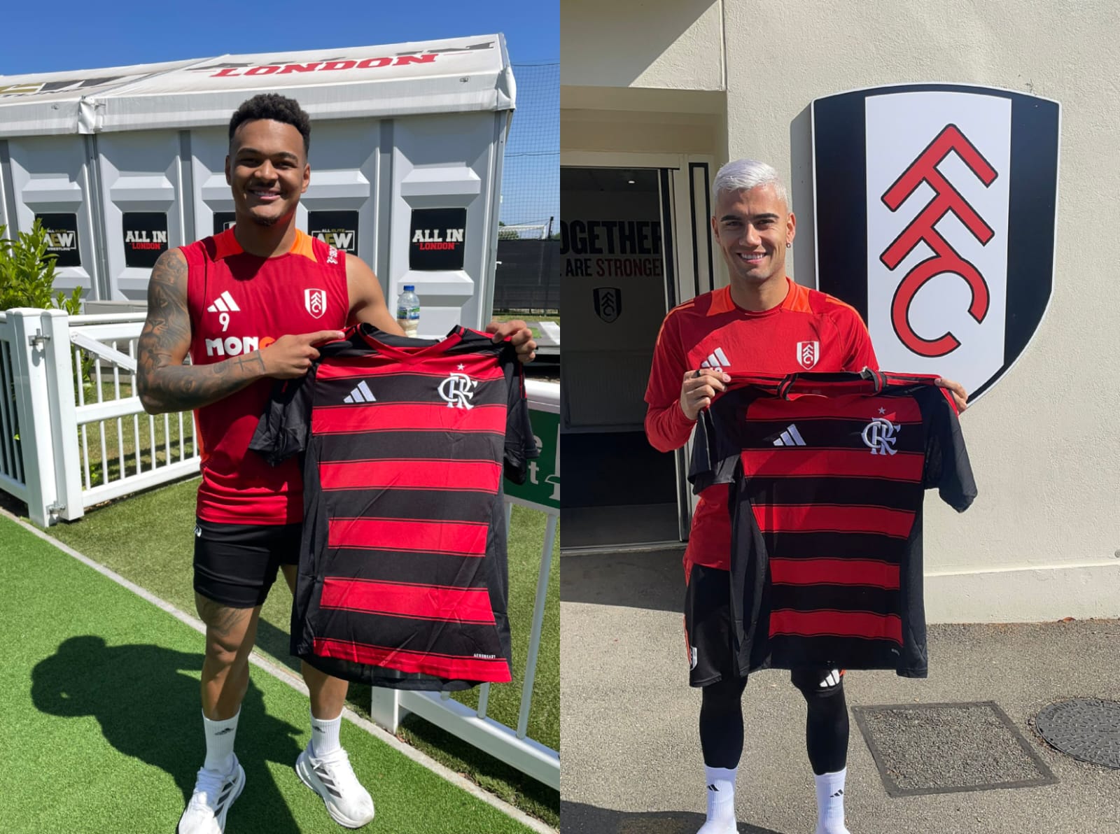 Flamengo presenteia dupla ex-Flamengo do Fulham e torcida reage