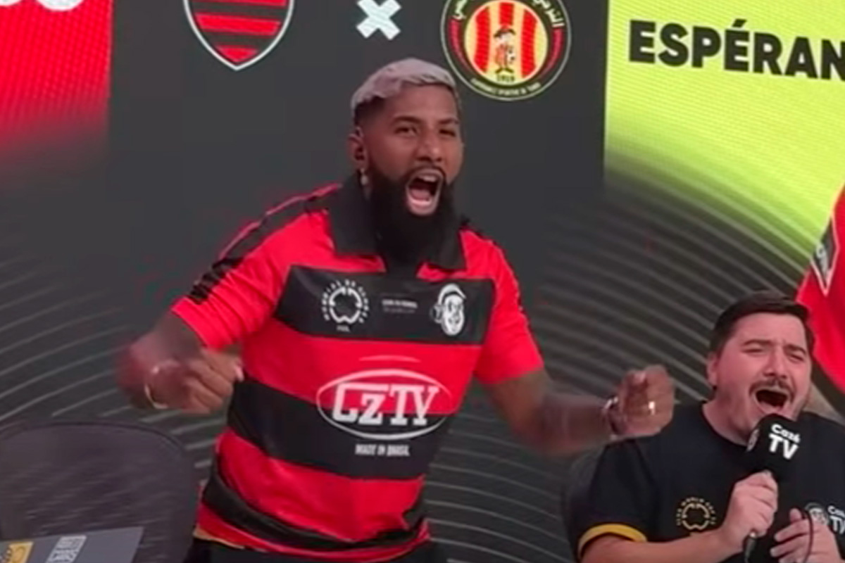 Rodinei vira torcedor na CazéTV e vibra como um rubro-negro raiz; assista
