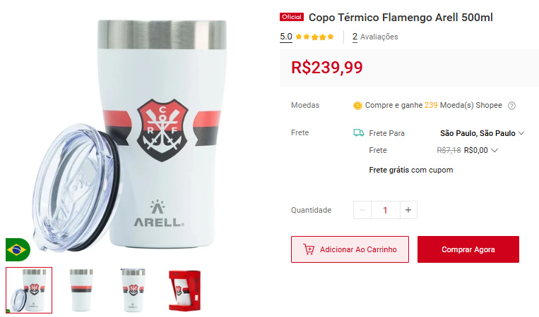 copo termico branco shoppe