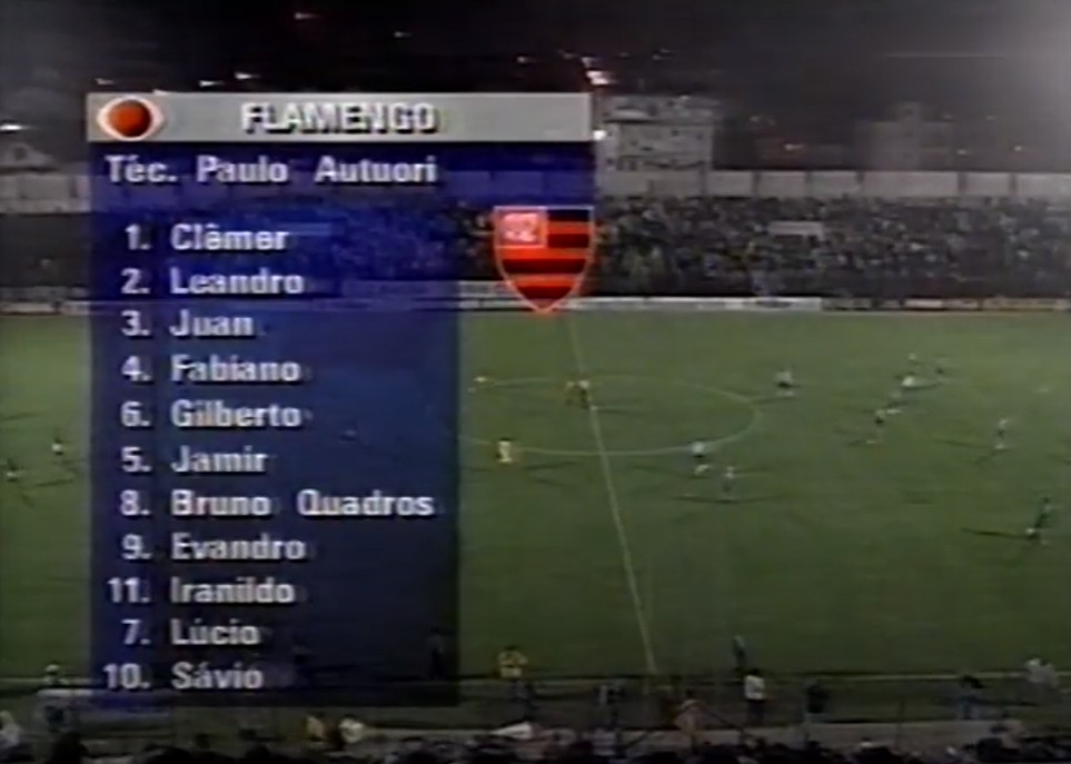 Escalação do Flamengo para a partida entre Juventude x Flamengo em 1997