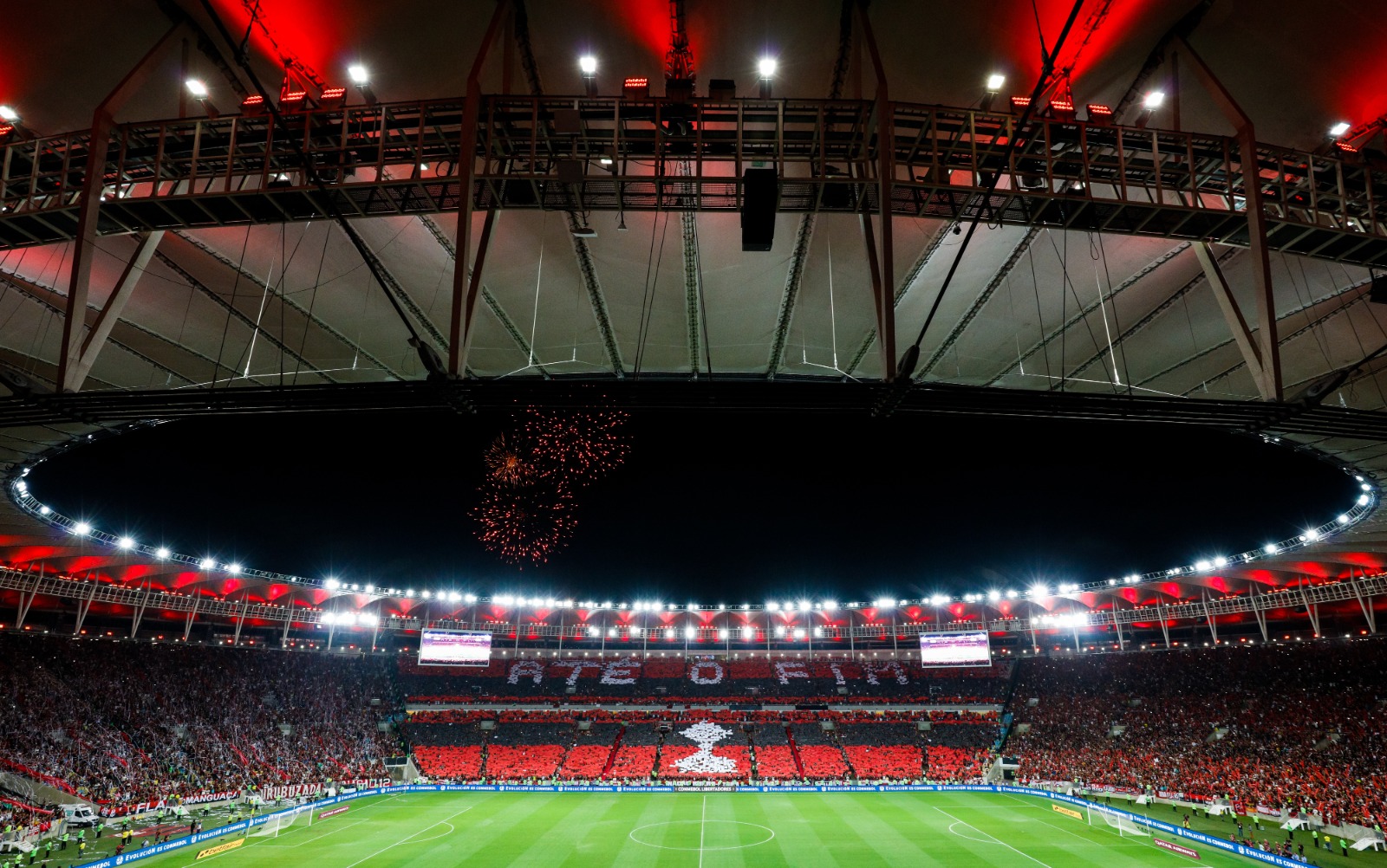 Vista geral do estádio antes da partida de volta da semifinal entre Flamengo e Grêmio, como parte da Copa CONMEBOL Libertadores, no Estádio do Maracanã, em 23 de outubro de 2019, no Rio de Janeiro, Brasil.