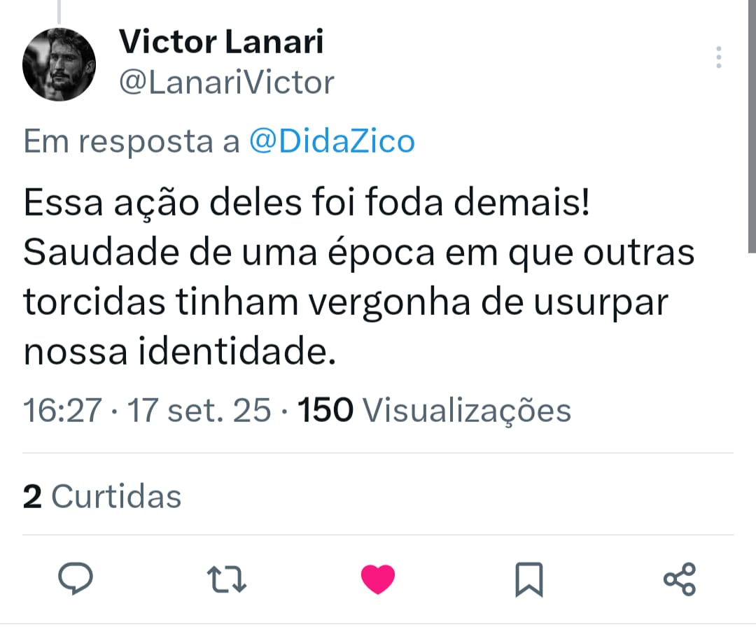 Tweet de Victor Lanari elogiando a ação de despedida da Olympikus no Flamengo, destacando respeito à identidade rubro-negra.